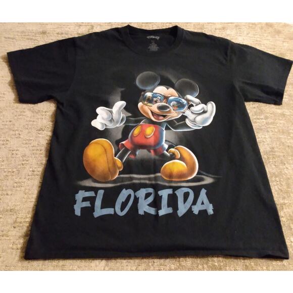Disney Mens Black Mickey Mouse & Friends Florida Short Sleeve T-Shirt Size Large - Picture 2 of 8